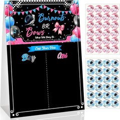 49pcs Gender Reveal Party Games, Burnouts or Bows Theme Baby Gender Reveal Vo…