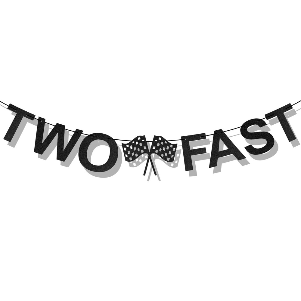 TWO FAST Happy Birthday Banner, Themed Party Supplies M, as the picture shows