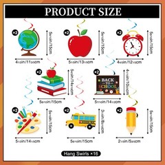 First Day of School Decorations, Pre-Strung Glitter First Day of School Banne…