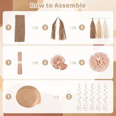 Birthday Decorations for Women, Beige Cream White Sand Confetti Neutral