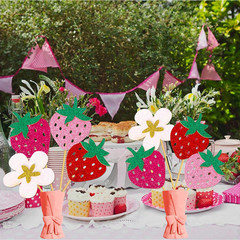 Strawberry Centerpiece Sticks Glitter Strawberry Party Decorations 12Pcs Centerp