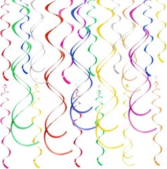 eiling Swirl Foil Decorations Hanging Plastic Streamer Themed Swirl Party Decora