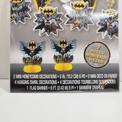 Batman 7 Piece Hanging & Table Top Birthday Party Decoration Kit New In Pack
