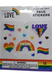 x3) LGBTQ «Pride» Accessories ~1ct Ea: Sunglasses + Face Stickers + Folding Fan