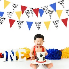 Paw Print Fabric Banner Triangle Pennant Flag Garland Streamers – 32Ft, Red, …