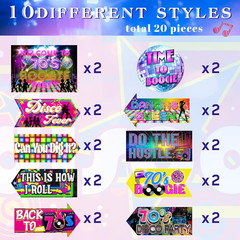 20 Pieces 70S Party Sign Disco Party Decorations Funny Disco Decor 1970S Signs C