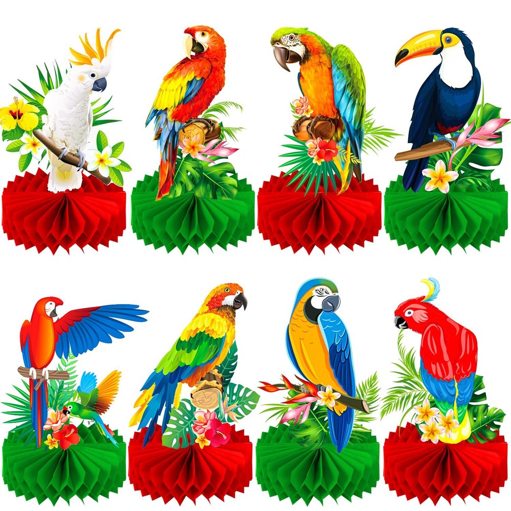 Parrot Honeycomb Centerpieces 11Pcs Tropical Bird Party Table Centerpieces Bi…