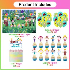 Ben and Holly Birthday Decora Party Supplies Set Balloons Cake Toppers Banner