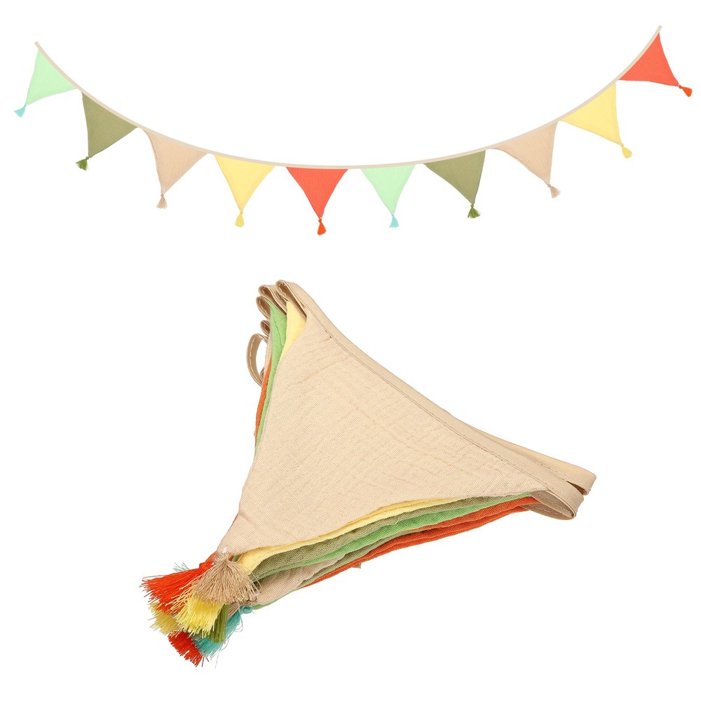 3.1m/10.2ft Fabric Pennant Banner, Pennant Banner Flags, Soft Garden Colors