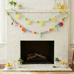 3 Pack Lemon Garland Decoration 6 ft Felt Summer Garland Colorful Fruit Ice P…