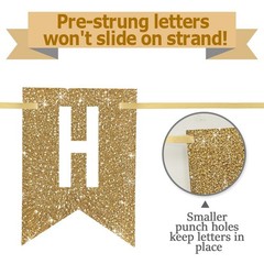 Netnology Pre-Strung Gold Happy 50th 12 ft x 14 in, Birthday
