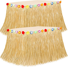 Luau Party Decorations, 2PCS Gold Hawaiian Themed Table Skirt Party Decorations,