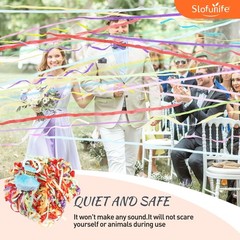 Slofunife No Mess Streamers 100Pack Colorful Confetti Poppershand Throw Party