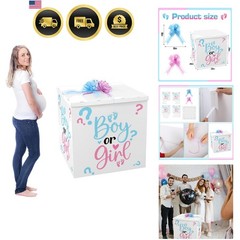 28in Jumbo Gender Reveal Gift Box Kit with Oversized Box Giant Pull Bows Boy …