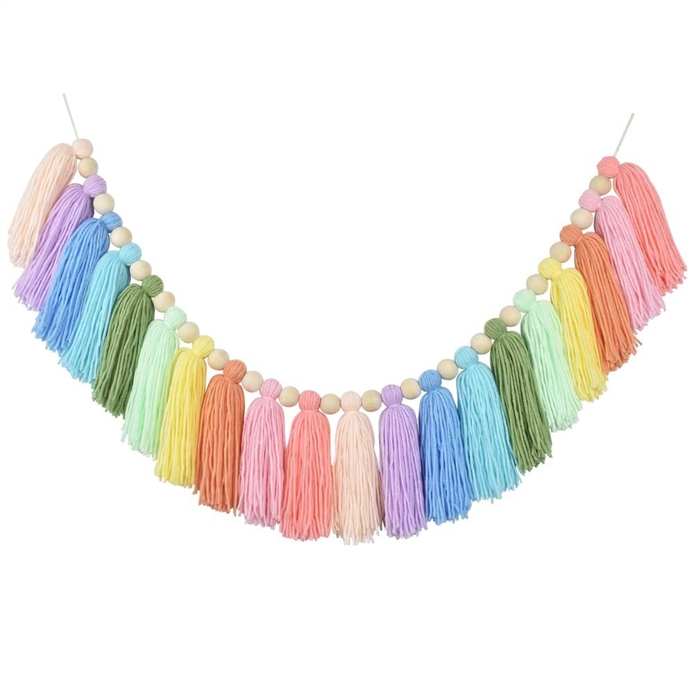 DrCor Pastel Rainbow Tassel Garland – Teacher Classroom Decor, Bulletin Board…