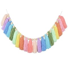 DrCor Pastel Rainbow Tassel Garland – Teacher Classroom Decor, Bulletin Board…