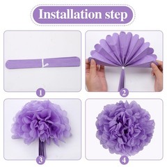 Navy Blue Tissue Paper Pom Poms Hanging Flowers Wedding Party Decor 16 PCS