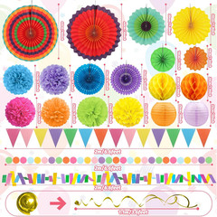 Fiesta Party Decorations – Multicolored Pom Poms for Mexican Decorations | Hassl