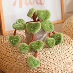 Plush Pothos Plant Decor, 2 Color Options Faux Trailing Greenery Stuffed Home