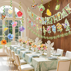 Flower Birthday Decorations, Garden Wildflower Party Decorations with Pre-Strung