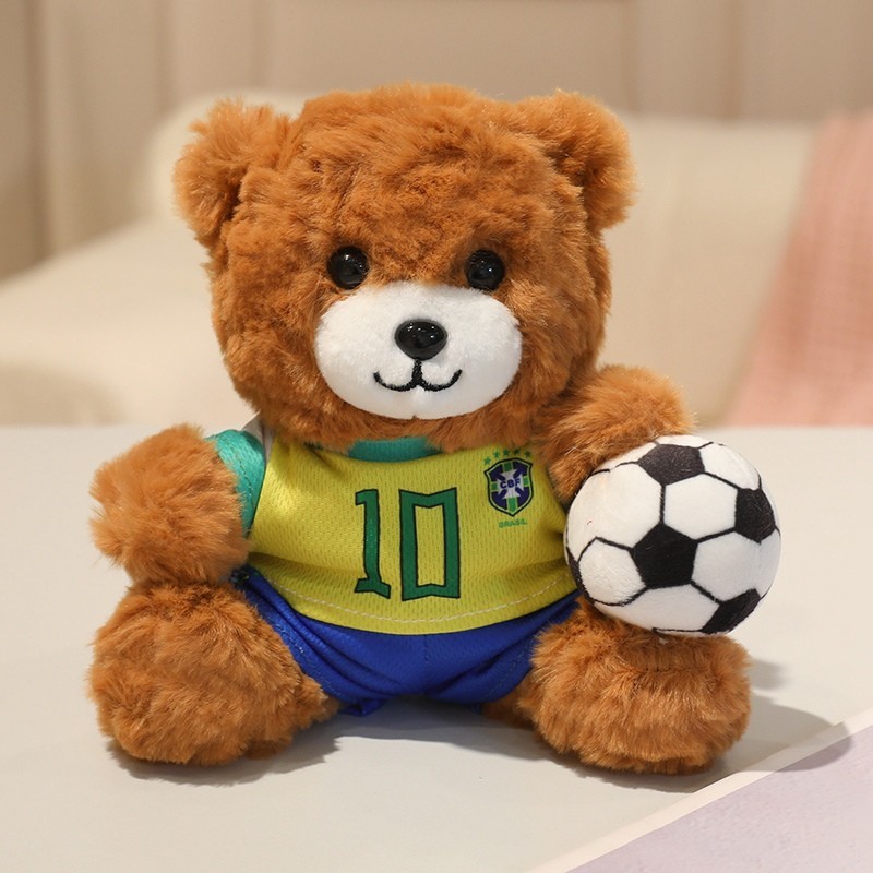 2026 Soccer Teddy Bear Plush Toy Stuffed Animal with Ball Fan Gift