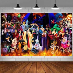 Villains Party Supplies Backdrop Banner Birthday Gift Theme Party