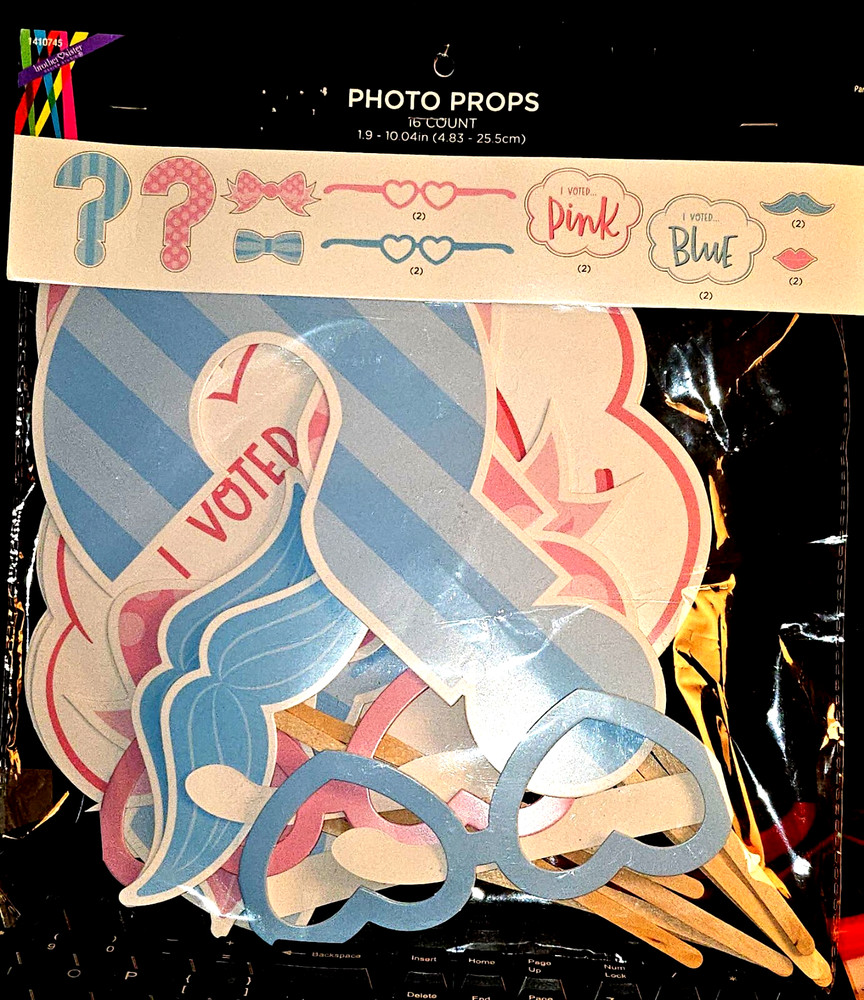 Baby Shower Photo Booth Props 16 pcs Gender Reveal Photobooth Props