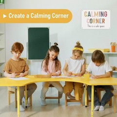 Calming Corner Classroom Wall Decor Calm Corner Sign – Safe Space Decor Metal…