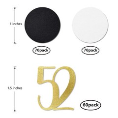 200 PCS Gold Glitter 52nd Birthday Anniversary Number 52 Table Confetti
