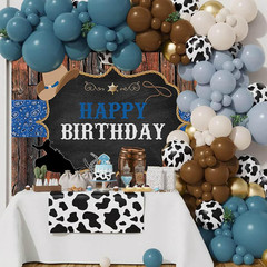 Mocsicka Western Cowboy Birthday Backdrop Banner 7X5Ft Wild West Rodeo Theme Par
