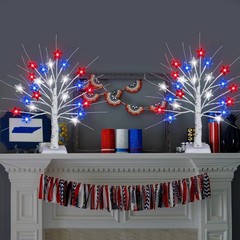 Festive 2 Pack 18 Inch Tabletop Tree Lights with 24 LEDs – Ideal for Parties