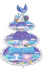 Mermaid Party Supplies Tablecloth Keychain Headband Gift Bags Tattoo Cake Decor
