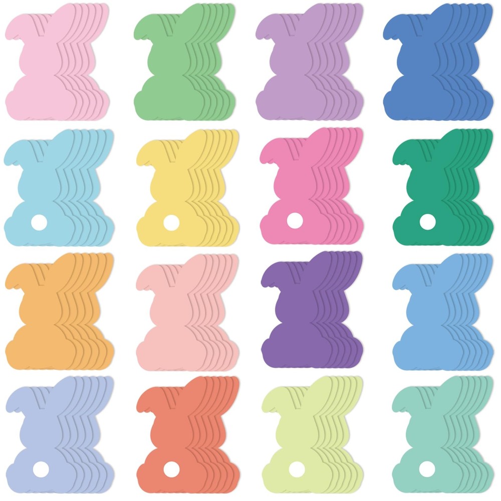 80 PCS Easter Bunny Cutouts 6×3.5 Inch DoubleSided Rabbit Bulletin Board