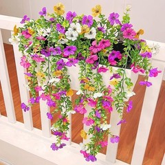 Plastic and Silk Eucalyptus Hanging Plant Garland 78cm Violet for Home Decor