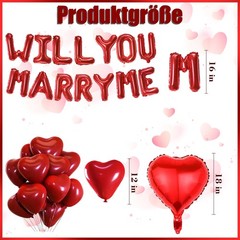 Will You Marry Me Decorations – 542 Pcs Red Balloons Decoration Letter Heart Lat