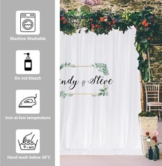 Cortinas de fondo blanco de 5×10 pies, 2 paneles, para fiesta, boda, Baby Shower