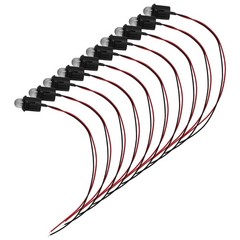 10 Pcs 12V 10mm Pre-Wired Constant For Ultra Clear Bulb Cable Prewired Lamp
