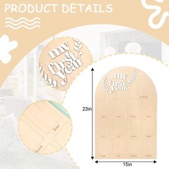 Baby 1st Birthday Party Decorations, Monthly Photo Board Wooden Arch Newborn