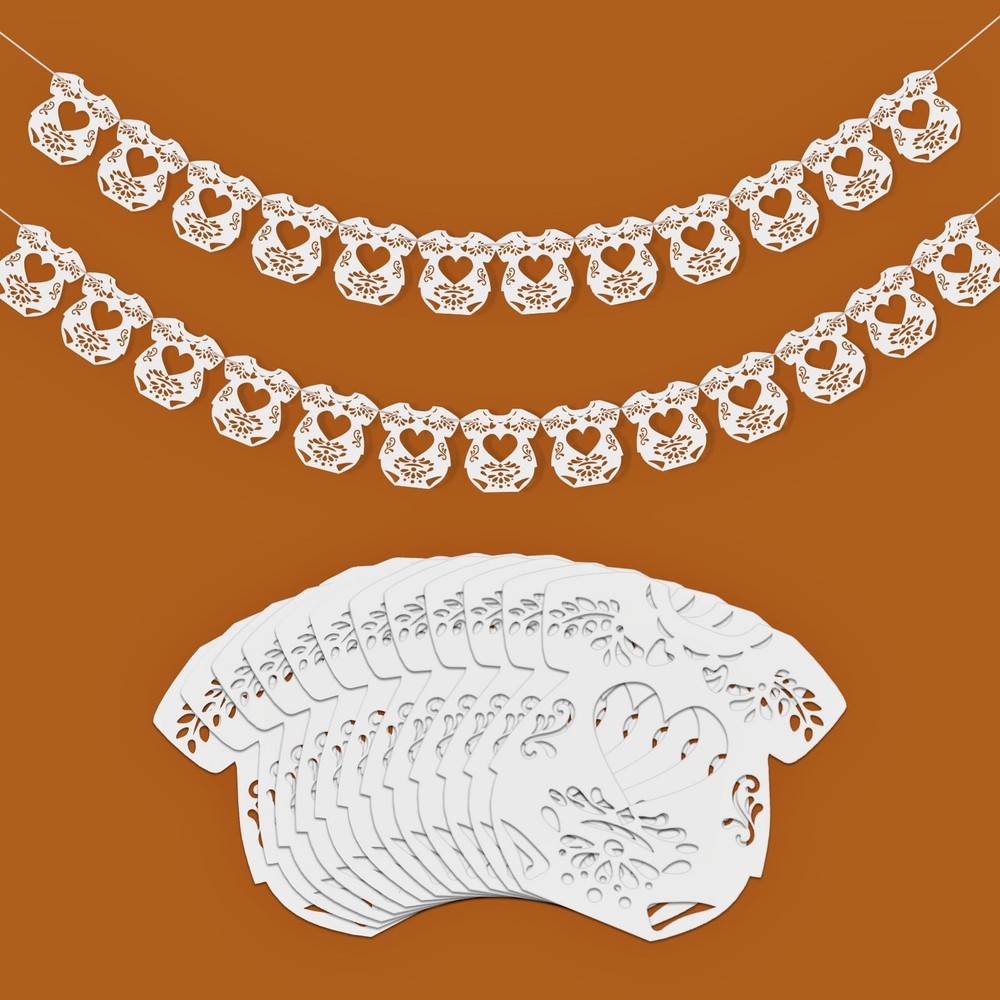 2 Pack Fiesta Papel Picado Bodysuit Baby Shower Banner Cielito Lindo Party De…