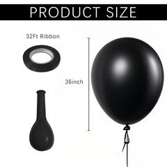 10pcs Giant Black Balloons 36 Inch Extra Large Ballons Jumbo Round Latex Bal…