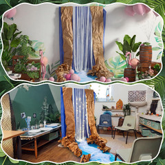 Waterfall Landscaping Kit Rainforest Falls Decorations Tinsel Curtains with Kraf