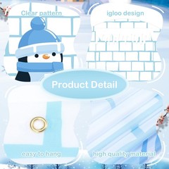 4 Pcs Winter Igloo Door Decorations Penguins Door Backdrop Classroom Decor Ph…