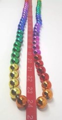 Pride Rainbow Lot Of 5 Mirrored Disco Ball Ornament & Bead Necklace LGBTQ
