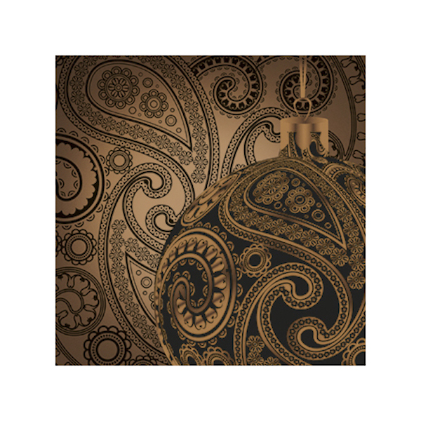 Christmas Elegant Glass Ball Copper Paper Cocktail Napkins 40 pcs