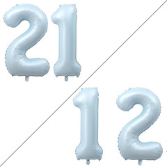 40 Inch Light Blue Number 21 Balloons Giant Foil Mylar Helium | 12Th or 21St Ann