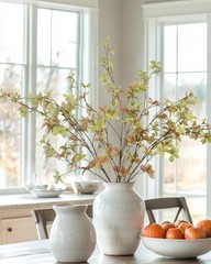 DuHouse 4Pcs Fall Greenery Stems 32″ Artificial Leaves