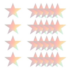 24 Pcs Stars Cutouts, 6 Inch Double Printed Paper Stars, Iridescent Silver