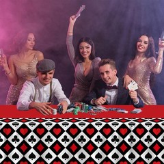 4 Pack Poker Tablecloth Casino Theme Party Tablecloth Las Vegas Table Cover P…