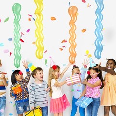 Sumind 100 Pcs 40 Latex Spiral Balloons Colorful Twisted Long Assorted Colors