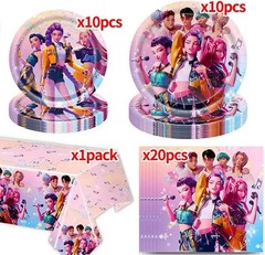 Eco-Friendly Demon Movie Hunters Birthday Party Supplies – 20 Plates & Napkins